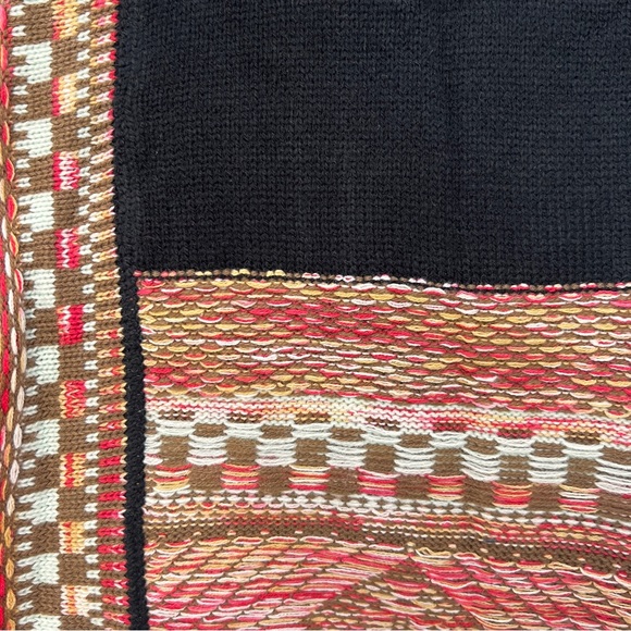 Black Cardigan Aztec Western Bohemian Print Knit Long Sleeve - Picture 15 of 16